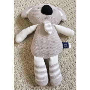 Living Textiles Koko Koala Plush Baby Toy 15" Gray & White Knitted Stuffed Anima